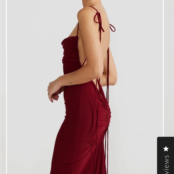 Melani the Label Jiani dress in “wine”. Flattering low back gown - Picture 5 of 6